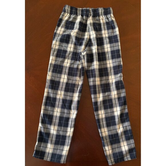 H&M Kids Navy Blue Plaid Pull-On Pajama PJ Cozy Pants Big Boys Size 8 - Picture 3 of 13